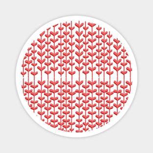 LEAVES PATTERN RED Magnet